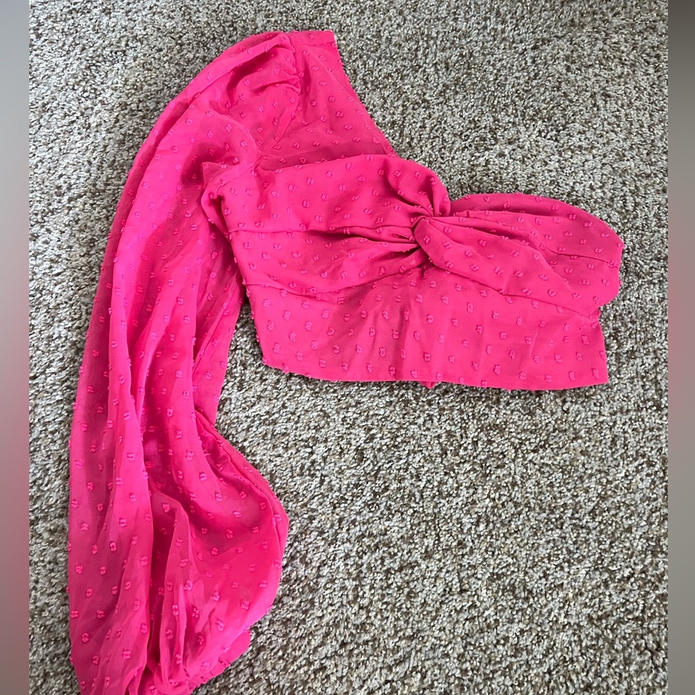 Pink blouse, one sleeve never worn , size S